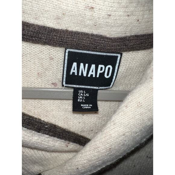 ANAPO lambswool blend - beige/ivory sweater - size L - Picture 3 of 8